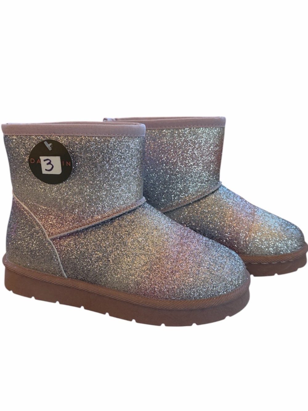 Danskin Kids Glitter Boots in Purple Sparkle-